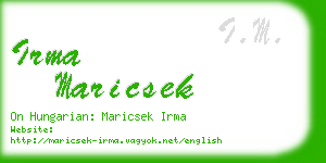 irma maricsek business card